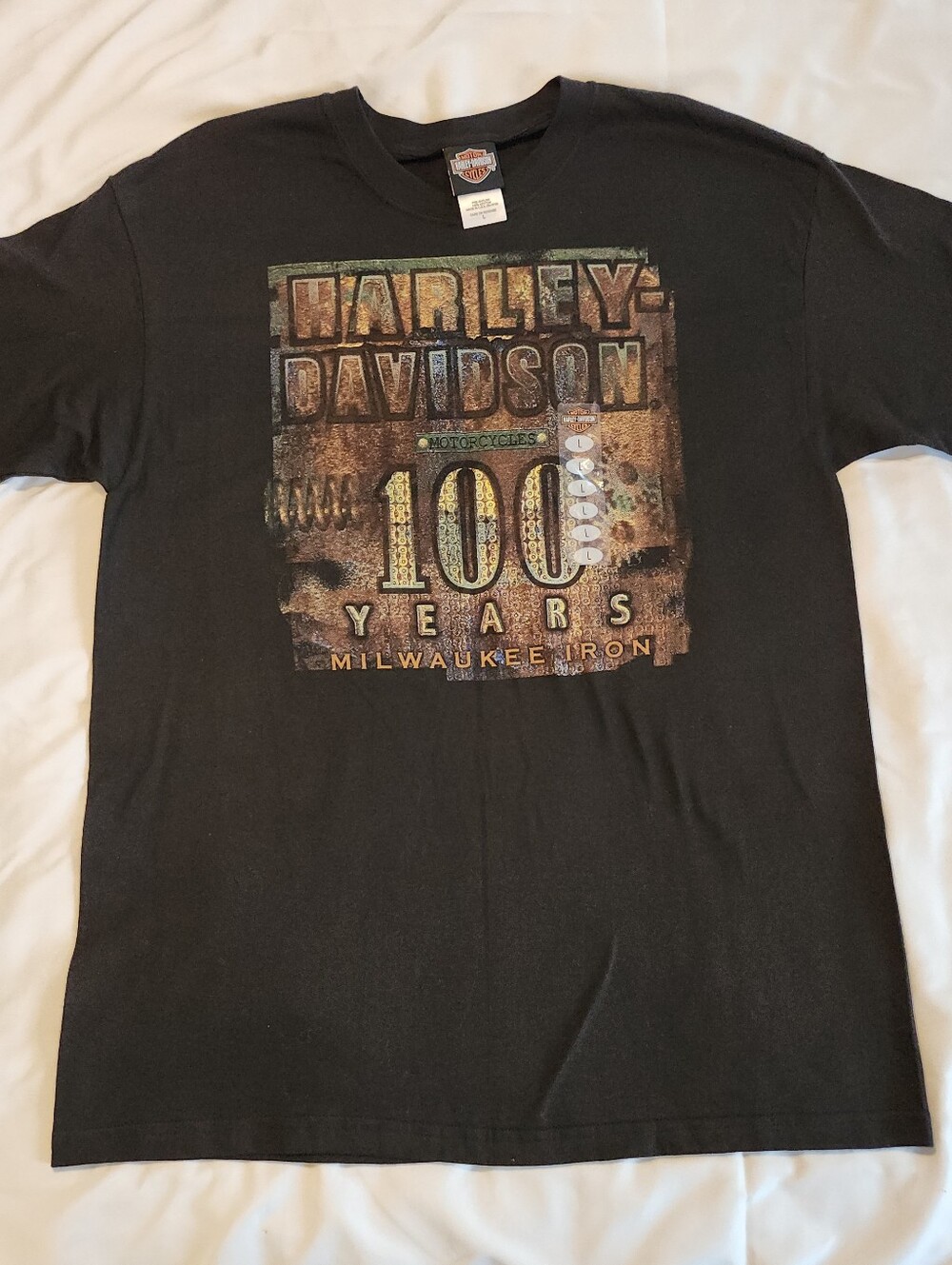 VTG Harley Davidson '03 100 Years Milwaukee Iron White's Lebanon, PA  Mens L NWT